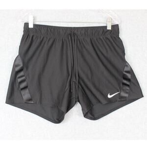 Nike Dri-Fit Shorts Fold-Over Waist Black Womens Size Small 4inch inseam unlined